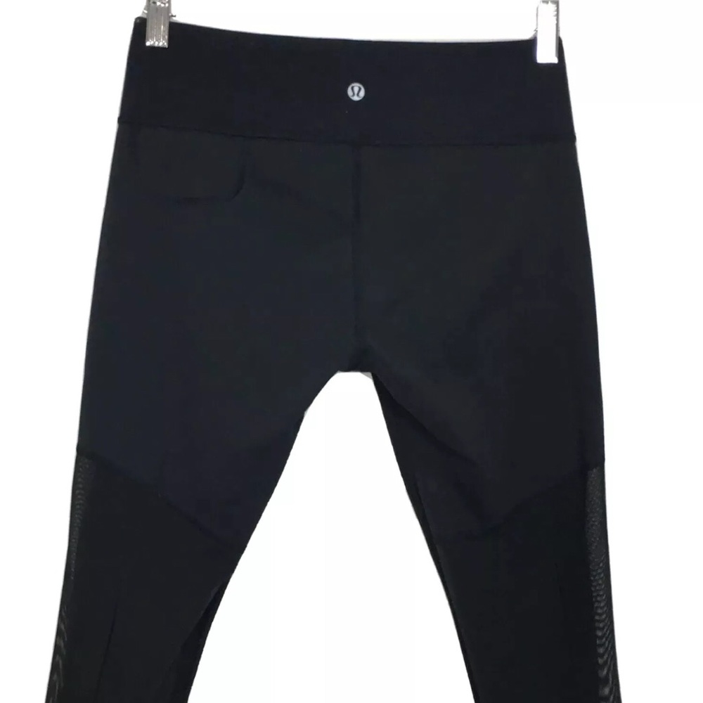 Lululemon Breathe Easy Crop 6 Black Mesh Leggings - Picture 7 of 8